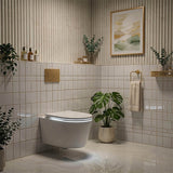 Kohler Grande Vitreous China Rimless Wall Hung Toilet Pan Only 560x370x356mm - Gloss White, Seat Cover Available