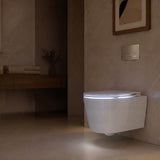 Kohler Grande Vitreous China Rimless Wall Hung Toilet Pan Only 560x370x356mm - Gloss White, Seat Cover Available