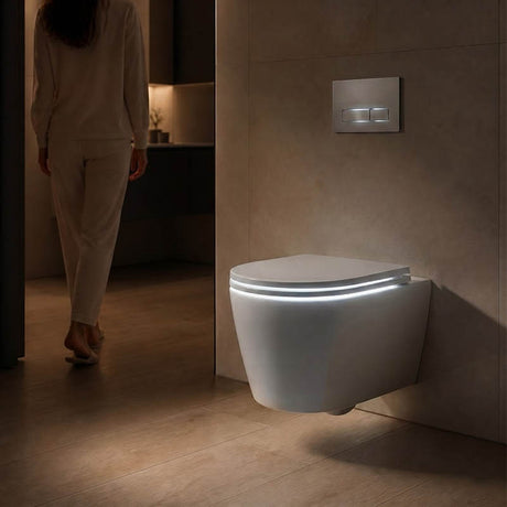 Kohler Grande Vitreous China Rimless Wall Hung Toilet Pan Only 560x370x356mm - Gloss White, Seat Cover Available