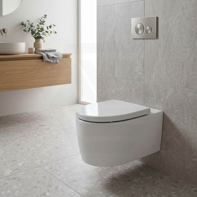 Kohler Grande Vitreous China Rimless Wall Hung Toilet Pan Only 560x370x356mm - Gloss White, Seat Cover Available