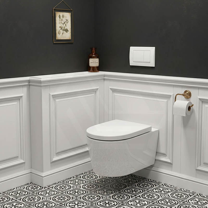 Kohler Grande Vitreous China Rimless Wall Hung Toilet Pan Only 560x370x356mm - Gloss White, Seat Cover Available