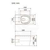 Kohler Grande 580x370x390mm Vitreous China White Rimless Wall Faced Toilet Pan, Seat Cover Available