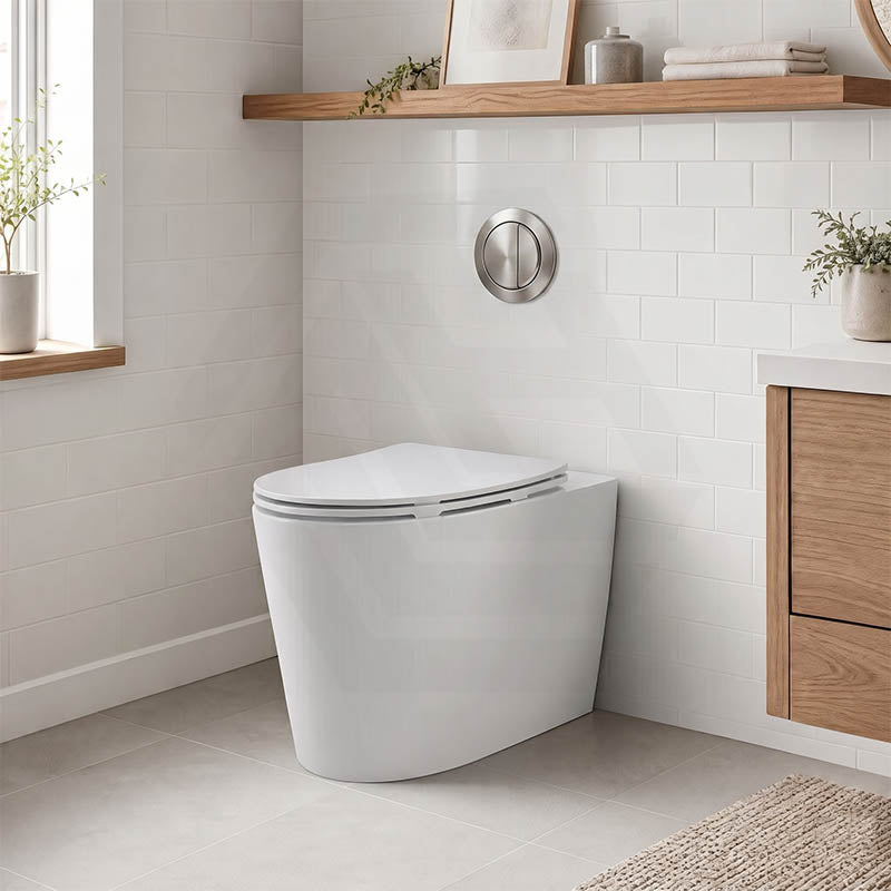 Kohler Grande Vitreous China Rimless Wall Faced Toilet Pan Only 580x370x390mm - Gloss White, Seat Cover Available
