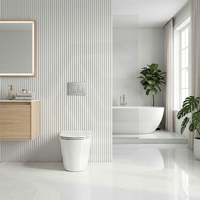 Kohler Grande Vitreous China Rimless Wall Faced Toilet Pan Only 580x370x390mm - Gloss White, Seat Cover Available