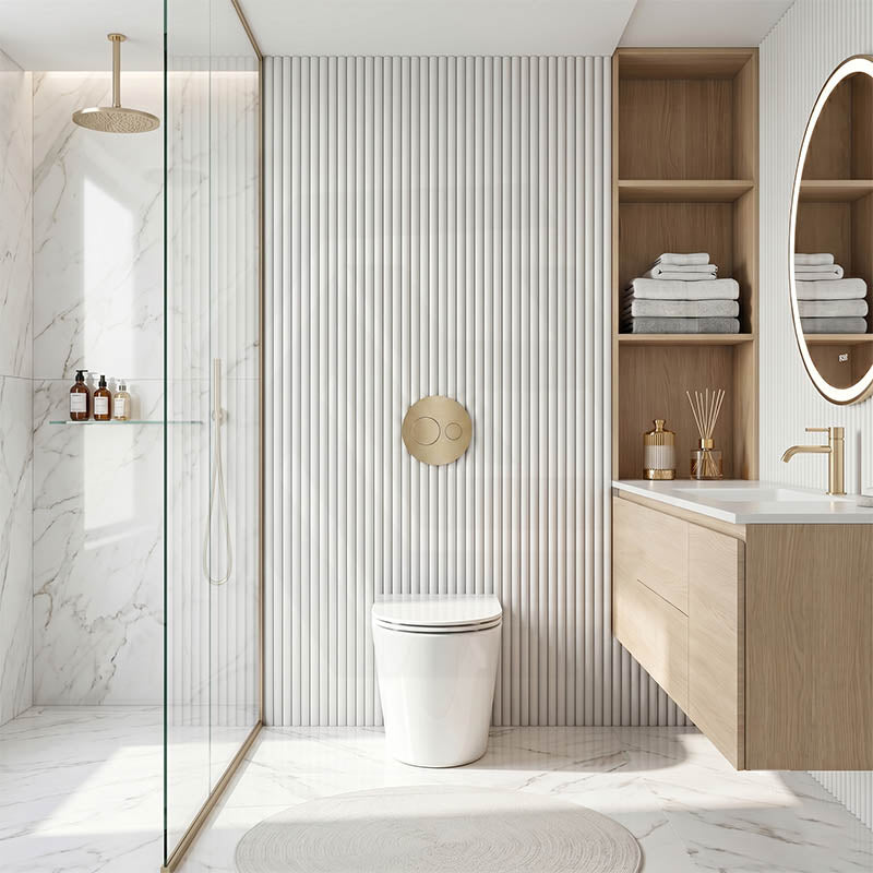 Kohler Grande Vitreous China Rimless Wall Faced Toilet Pan Only 580x370x390mm - Gloss White, Seat Cover Available