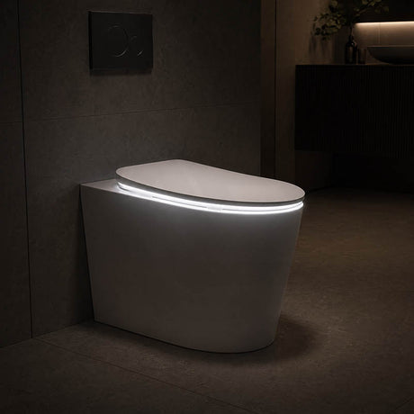 Kohler Grande Vitreous China Rimless Wall Faced Toilet Pan Only 580x370x390mm - Gloss White, Seat Cover Available