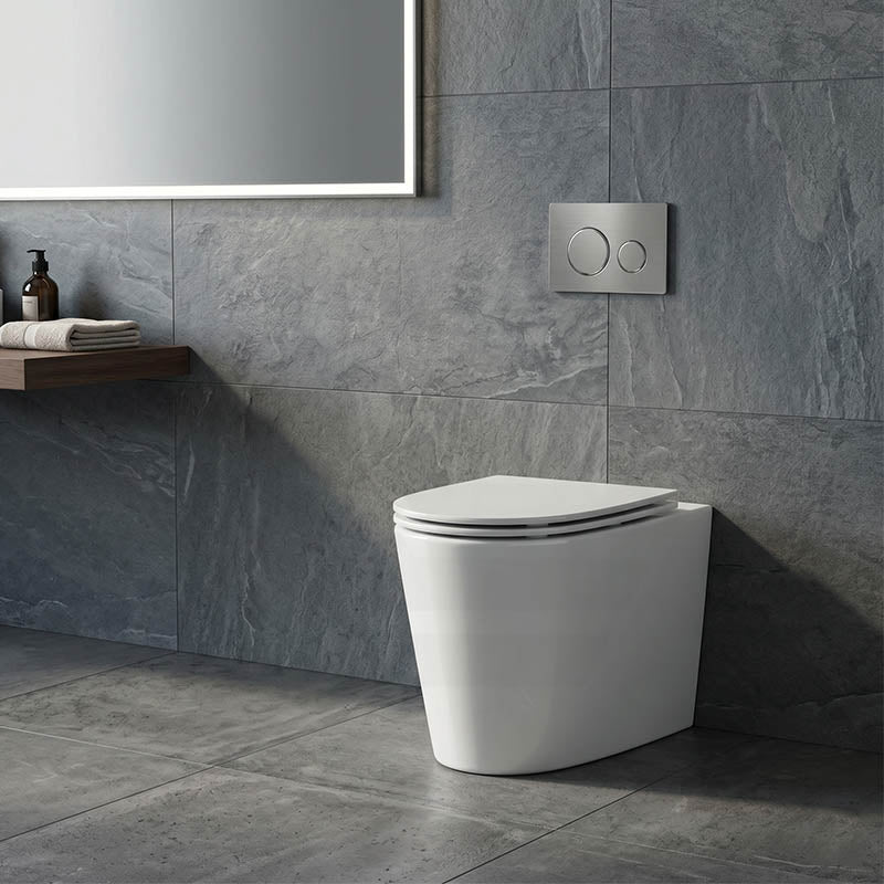 Kohler Grande Vitreous China Rimless Wall Faced Toilet Pan Only 580x370x390mm - Gloss White, Seat Cover Available