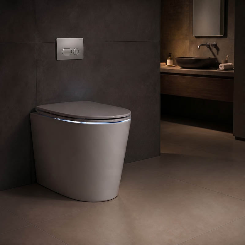 Kohler Grande Vitreous China Rimless Wall Faced Toilet Pan Only 580x370x390mm - Gloss White, Seat Cover Available