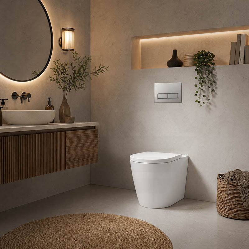 Kohler Grande Vitreous China Rimless Wall Faced Toilet Pan Only 580x370x390mm - Gloss White, Seat Cover Available