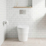 Kohler Grande Vitreous China Rimless Wall Faced Toilet Pan Only 580x370x390mm - Gloss White, Seat Cover Available