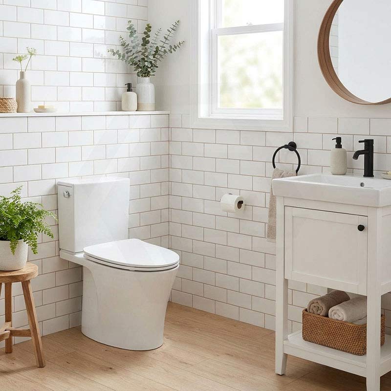 Kohler Veil Rimless Back to Wall Toilet Suite Top Inlet Only with 2 Slim Seat Available 680x380x752mm - Gloss White