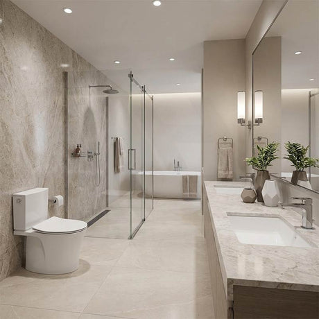 Kohler Veil Rimless Back to Wall Toilet Suite Top Inlet Only with 2 Slim Seat Available 680x380x752mm - Gloss White