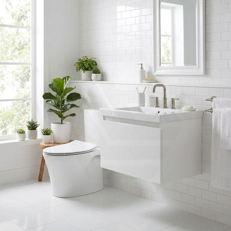 Kohler Veil Rimless Back to Wall Toilet Suite Top Inlet Only with 2 Slim Seat Available 680x380x752mm - Gloss White