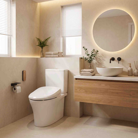 Kohler Veil Rimless Back to Wall Toilet with Intelligent Bidet Seat Top Inlet Only 680x380x752mm
