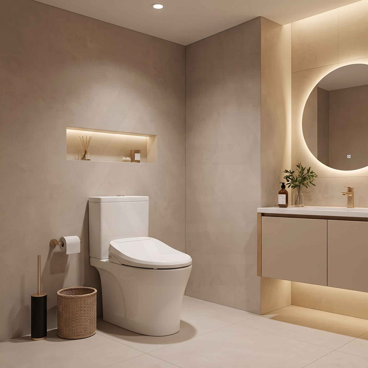 Kohler Veil Rimless Back to Wall Toilet with Intelligent Bidet Seat Top Inlet Only 680x380x752mm