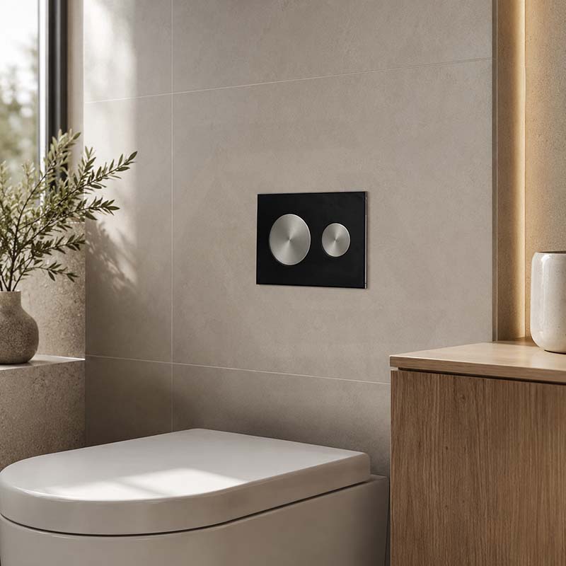 Kohler SKIM™ Pneumatic Glass Flush Plate Round Button Multi-Colour for In-wall Concealed Cistern