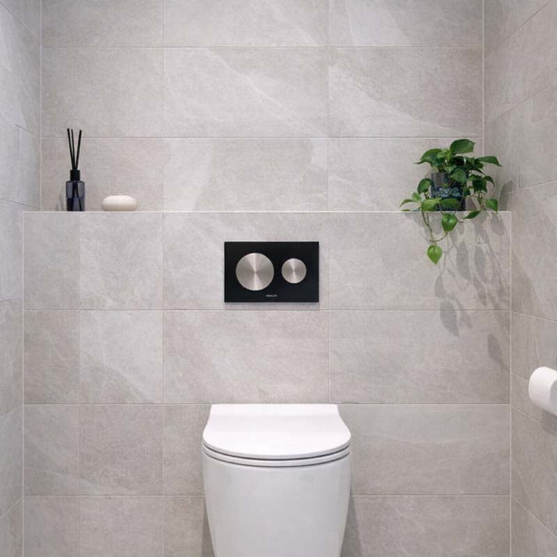Kohler SKIM™ Pneumatic Glass Flush Plate Round Button Multi-Colour for In-wall Concealed Cistern