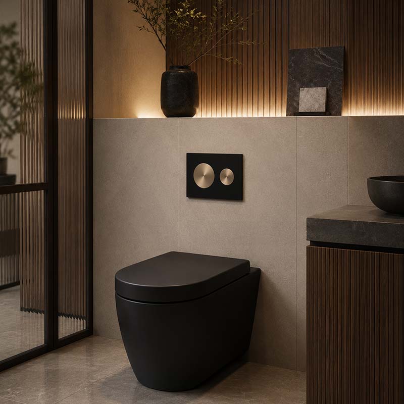 Kohler SKIM™ Pneumatic Glass Flush Plate Round Button Multi-Colour for In-wall Concealed Cistern
