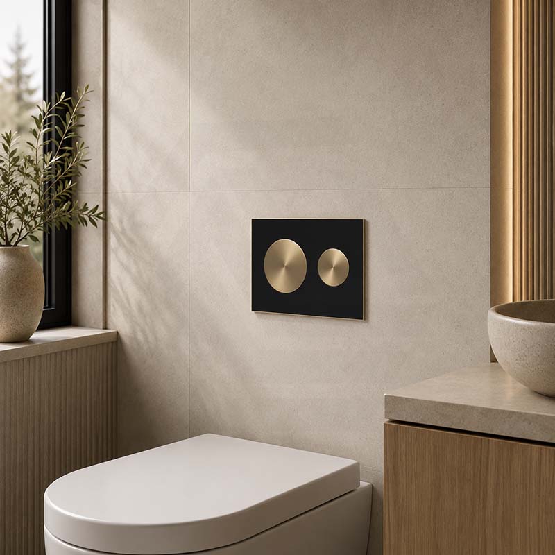 Kohler SKIM™ Pneumatic Glass Flush Plate Round Button Multi-Colour for In-wall Concealed Cistern