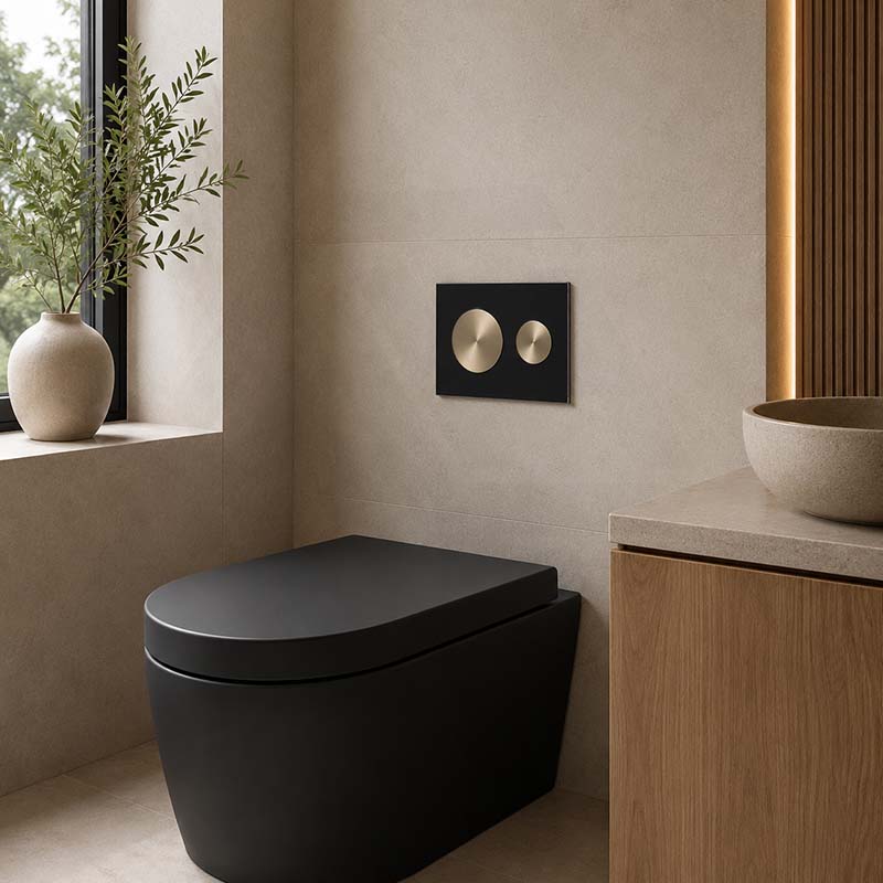 Kohler SKIM™ Pneumatic Glass Flush Plate Round Button Multi-Colour for In-wall Concealed Cistern