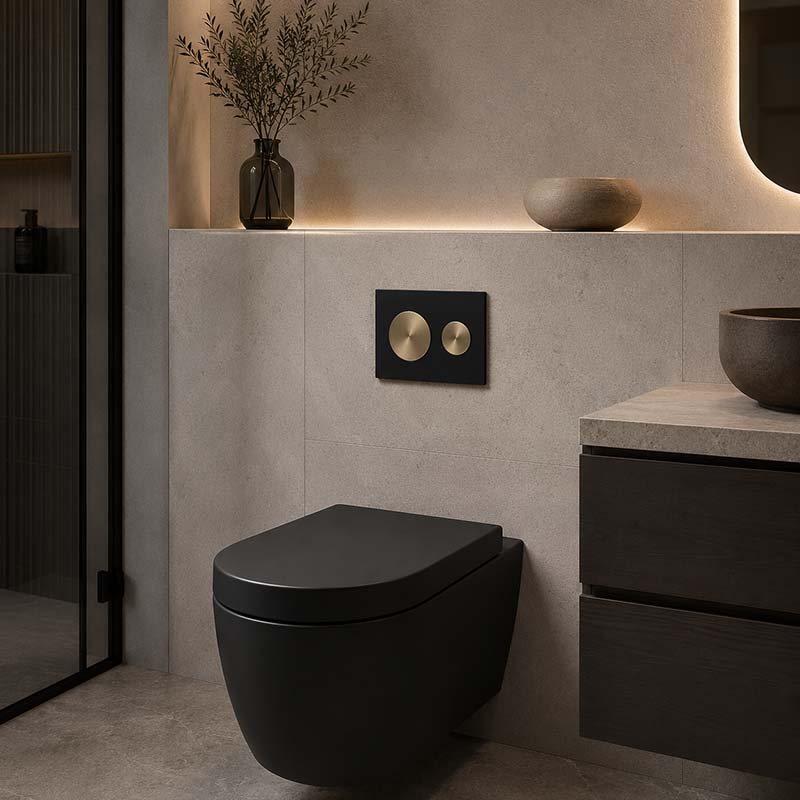 Kohler SKIM™ Pneumatic Glass Flush Plate Round Button Multi-Colour for In-wall Concealed Cistern