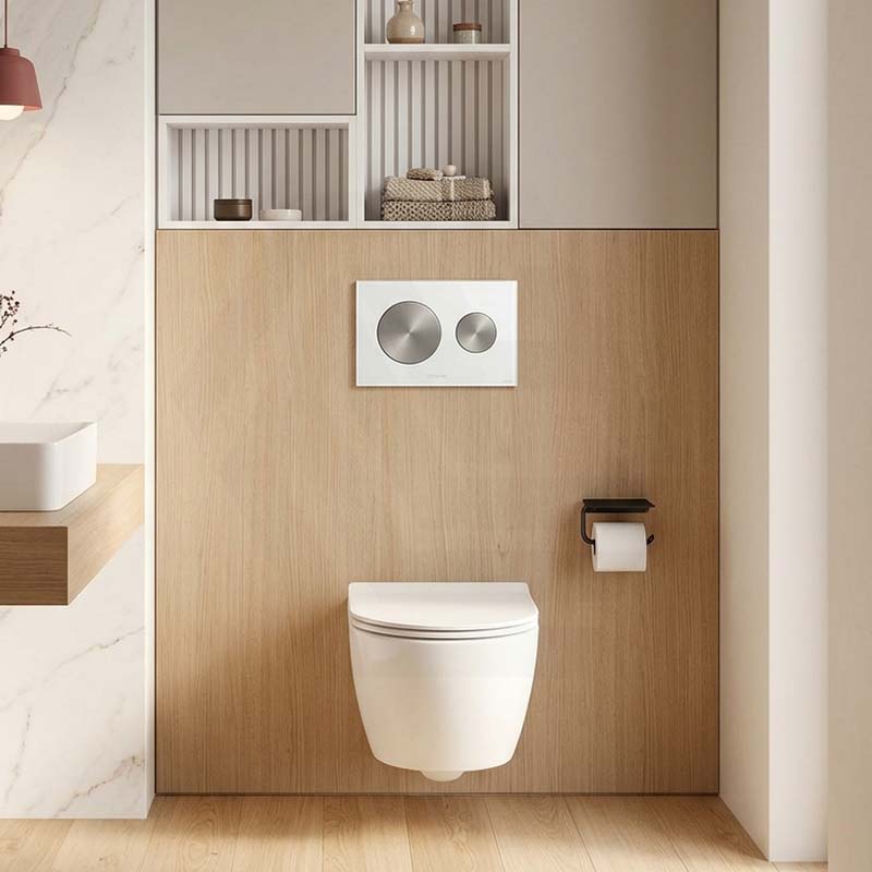Kohler SKIM™ Pneumatic Glass Flush Plate Round Button Multi-Colour for In-wall Concealed Cistern