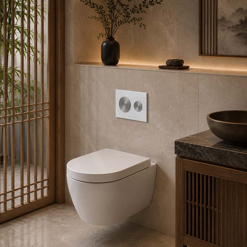 Kohler SKIM™ Pneumatic Glass Flush Plate Round Button Multi-Colour for In-wall Concealed Cistern