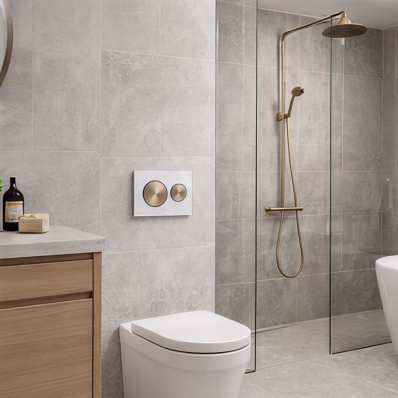Kohler SKIM™ Pneumatic Glass Flush Plate Round Button Multi-Colour for In-wall Concealed Cistern
