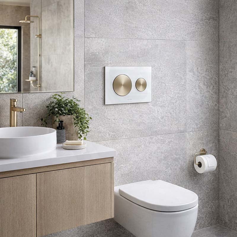 Kohler SKIM™ Pneumatic Glass Flush Plate Round Button Multi-Colour for In-wall Concealed Cistern