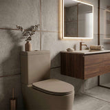 Kohler Grande Ceramic Rimless Dual Flush Back to Wall Toilet Suite 650x395x830mm - Matt Cashmere