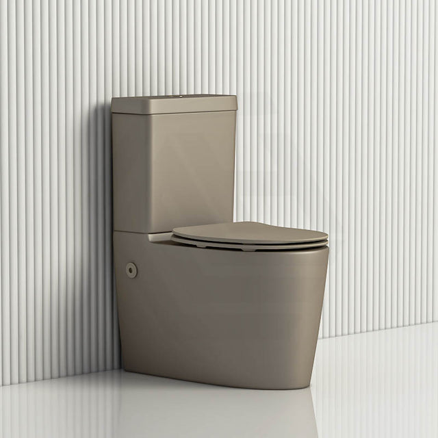 650x395x830mm Kohler Grande Ceramic Rimless Dual Flush Back to Wall Toilet Suite Cashmere