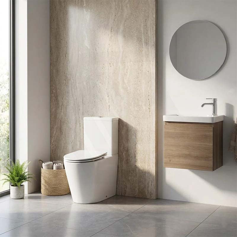 Kohler Grande Rimless Dual Flush Back to Wall Toilet Suite 680x370x790mm - Gloss White