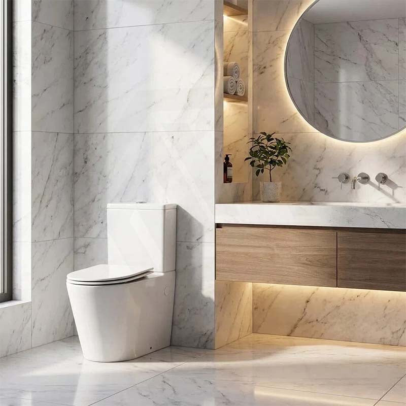 Kohler Grande Rimless Dual Flush Back to Wall Toilet Suite 680x370x790mm - Gloss White