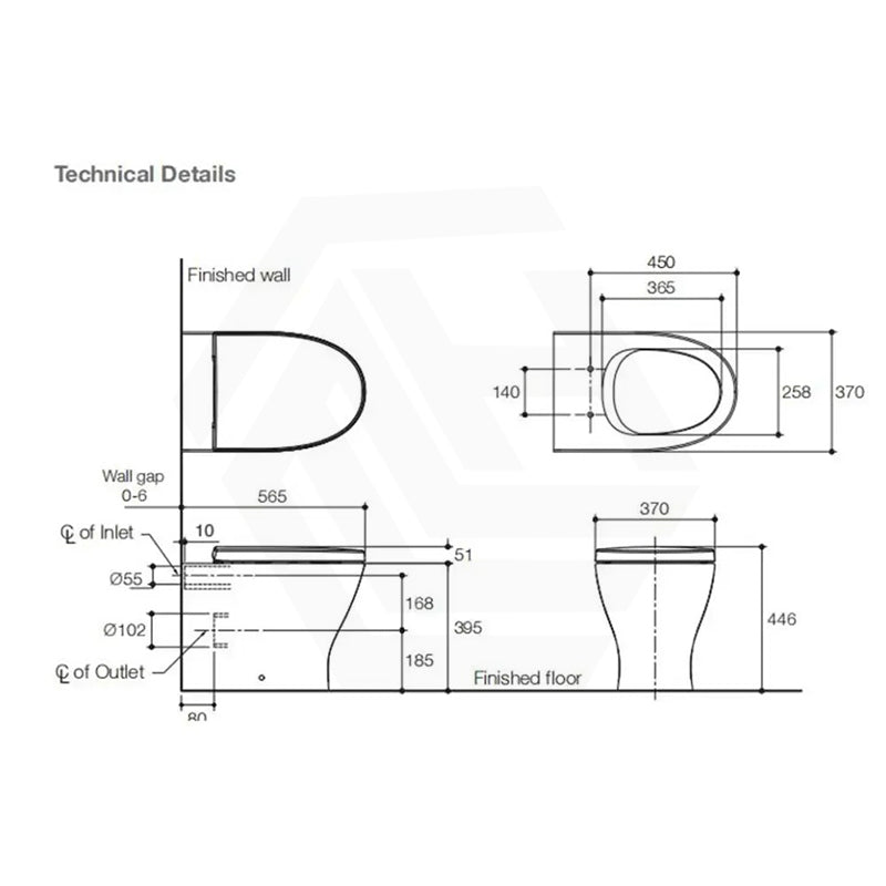 Kohler Reach II Ceramic Gloss White Rimless Wall Faced Toilet Pan with C3-255 Electronic Bidet Seat