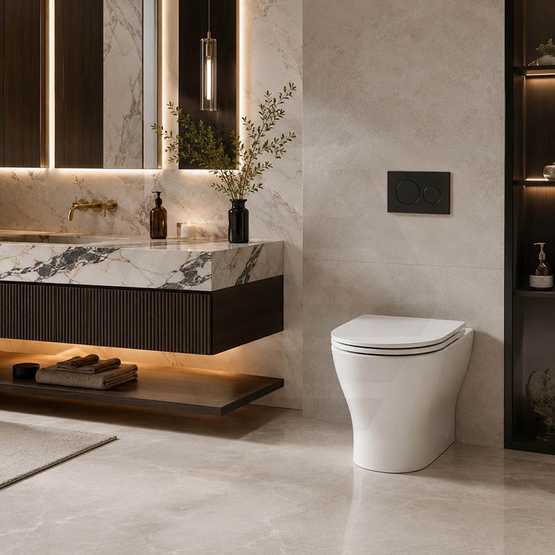 Kohler Reach II Ceramic Rimless Wall Faced Toilet Pan Only with Slim Seat 565x370x395mm - Gloss White