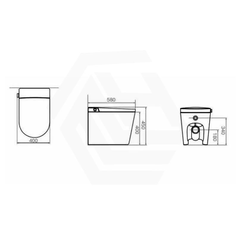 KB Australia Modena Wall Faced Smart Toilet Floor Pan Gloss White with Pneumatic Frameless In-Wall Concealed Cistern Push Button Available