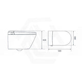 KB Australia Modena Wall Hung Smart Toilet Floor Pan Gloss White with Pneumatic Frameless In-Wall Concealed Cistern Push Button Available