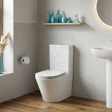 Englefield Bathroom Back To Wall Ceramic Toilet Suite Rimless Slim Seat 670x360x840mm