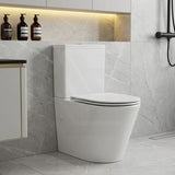 Englefield Bathroom Back To Wall Ceramic Toilet Suite Rimless Slim Seat 670x360x840mm