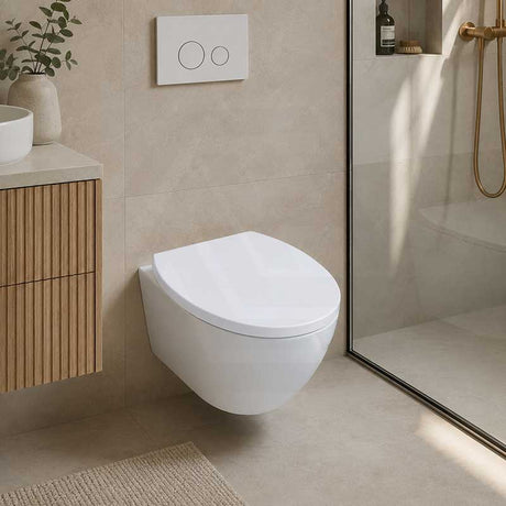 Kohler Veil Wall Hung Quiet-Close™ Toilet Seat Cover 475x365mm- Gloss White