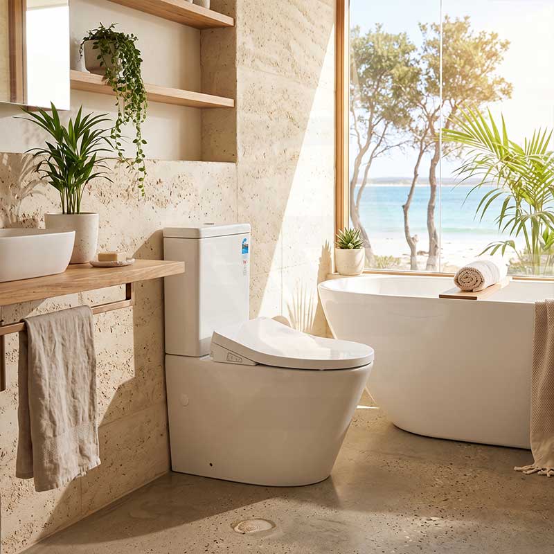 Kohler Opiaz Rimless Back to Wall Toilet with Englefield AVB Electric Bidet Seat 670x360x840mm - Gloss White