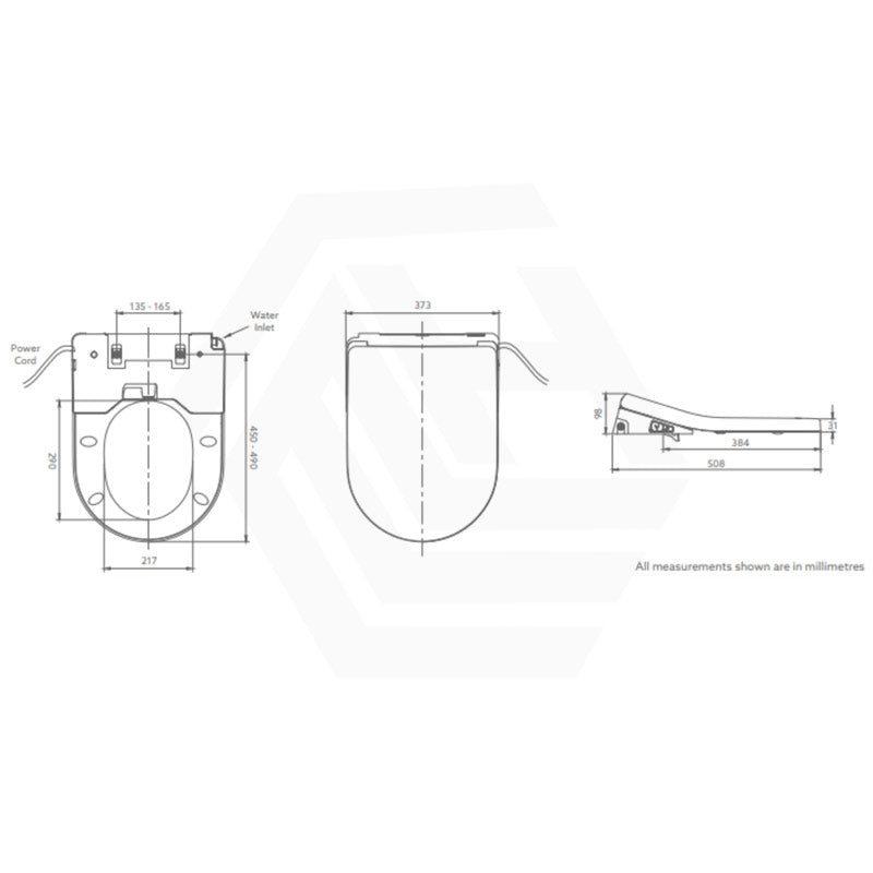 Kohler Opiaz Rimless Back to Wall Toilet with Englefield AVB Electric Bidet Seat 670x360x840mm - Gloss White
