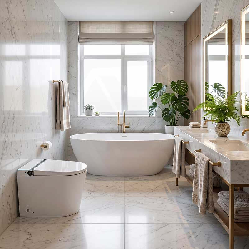 Englefield Sapphire Floor Standing Tankless Intelligent Toilet with VORTEX Flushing 607x392x464mm - Gloss White