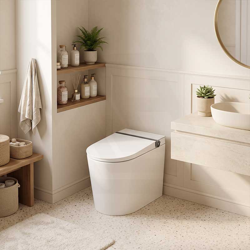 Englefield Sapphire Floor Standing Tankless Intelligent Toilet with VORTEX Flushing 607x392x464mm - Gloss White