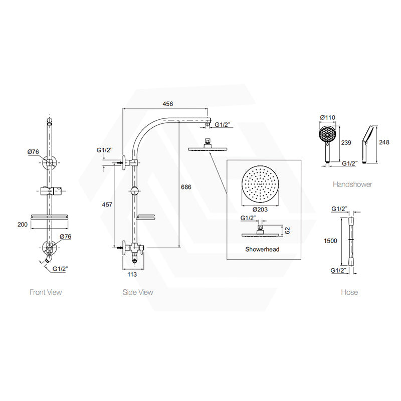 Kohler HydroRail Arched Twin Shower System with Awaken Hand Shower & Optional Overhead Shower - Polished Chrome