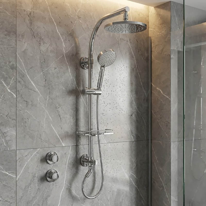 Kohler HydroRail Arched Twin Shower System with Awaken Hand Shower & Optional Overhead Shower - Polished Chrome