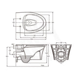 Kohler Veil 554x385x345mm Vitreous China White Rimless Wall Hung Toilet Pan with Seat