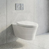 Kohler Veil Vitreous China Rimless Wall Hung Toilet Pan Only with Slim Seat 554x385x345mm - Gloss White