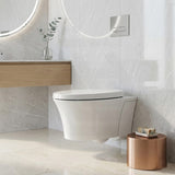 Kohler Veil Vitreous China Rimless Wall Hung Toilet Pan Only with Slim Seat 554x385x345mm - Gloss White