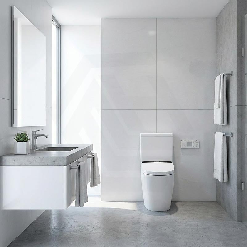 Kohler Rimless Back to Wall Ceramic Toilet Suite with Englefield Electric Bidet Seat 650x395x830mm - Gloss White